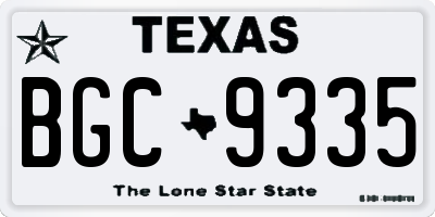TX license plate BGC9335