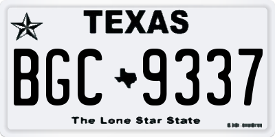 TX license plate BGC9337