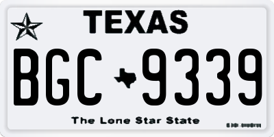 TX license plate BGC9339