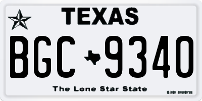 TX license plate BGC9340