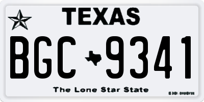 TX license plate BGC9341