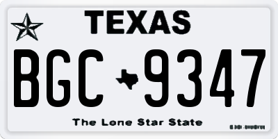 TX license plate BGC9347