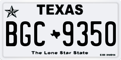 TX license plate BGC9350