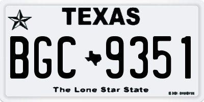 TX license plate BGC9351