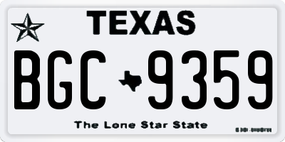 TX license plate BGC9359