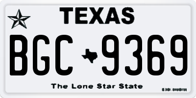 TX license plate BGC9369