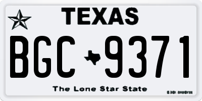 TX license plate BGC9371