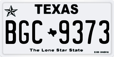 TX license plate BGC9373