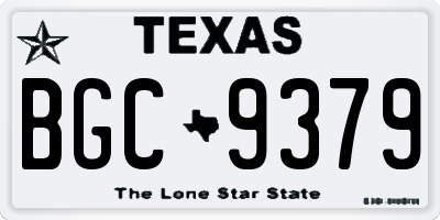 TX license plate BGC9379
