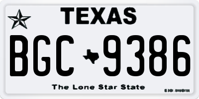 TX license plate BGC9386