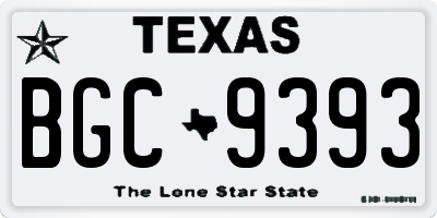 TX license plate BGC9393