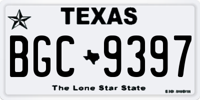 TX license plate BGC9397