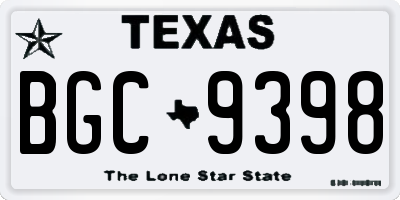 TX license plate BGC9398