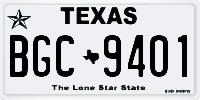 TX license plate BGC9401