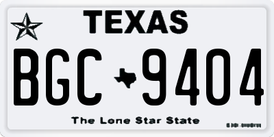 TX license plate BGC9404