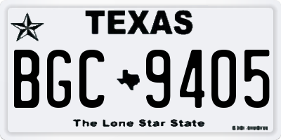TX license plate BGC9405