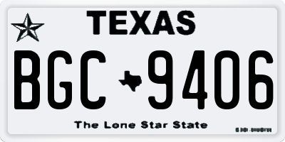TX license plate BGC9406