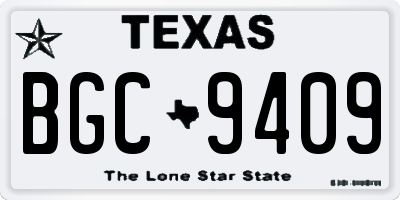 TX license plate BGC9409