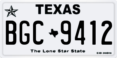 TX license plate BGC9412