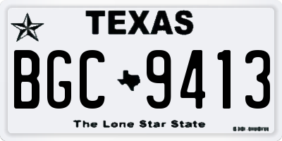TX license plate BGC9413