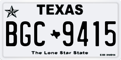 TX license plate BGC9415