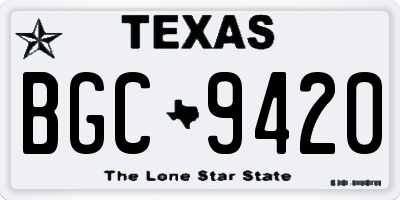 TX license plate BGC9420
