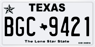 TX license plate BGC9421
