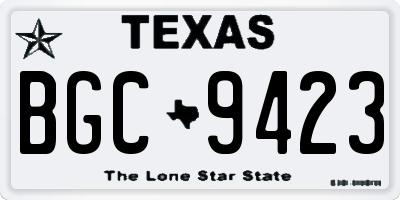TX license plate BGC9423