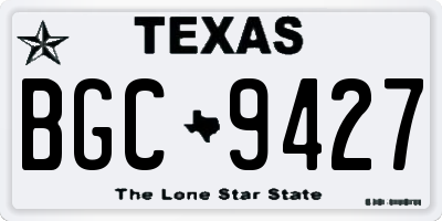 TX license plate BGC9427