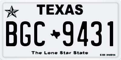 TX license plate BGC9431
