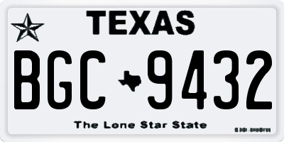 TX license plate BGC9432