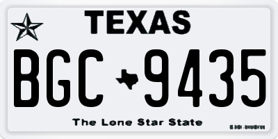 TX license plate BGC9435