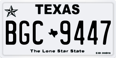 TX license plate BGC9447