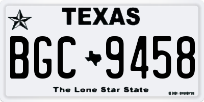 TX license plate BGC9458
