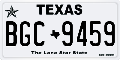 TX license plate BGC9459