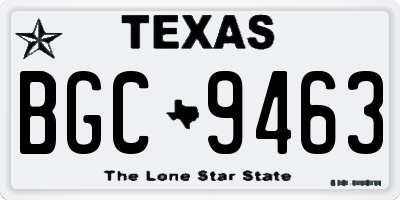 TX license plate BGC9463
