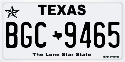 TX license plate BGC9465