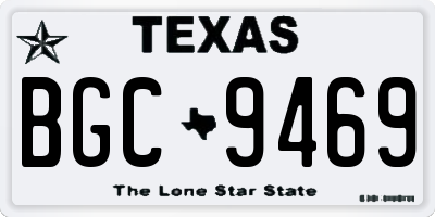 TX license plate BGC9469