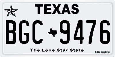 TX license plate BGC9476