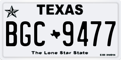 TX license plate BGC9477