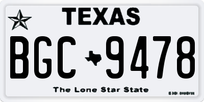 TX license plate BGC9478