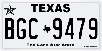 TX license plate BGC9479