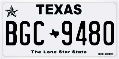 TX license plate BGC9480