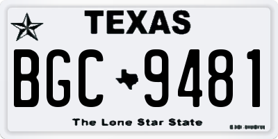 TX license plate BGC9481