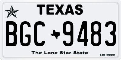 TX license plate BGC9483