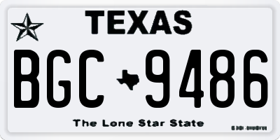 TX license plate BGC9486