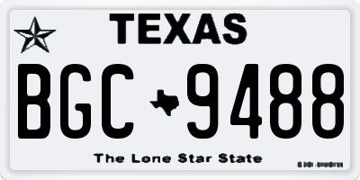 TX license plate BGC9488