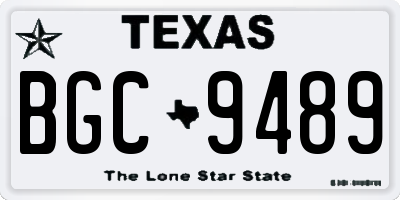 TX license plate BGC9489
