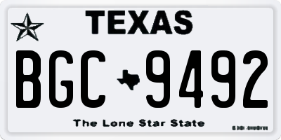 TX license plate BGC9492