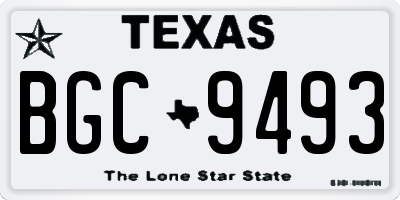 TX license plate BGC9493
